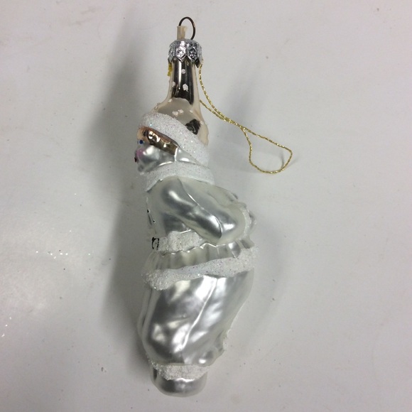 VTG Glass Silver Christmas Ice Skater Ornament - Picture 5 of 11